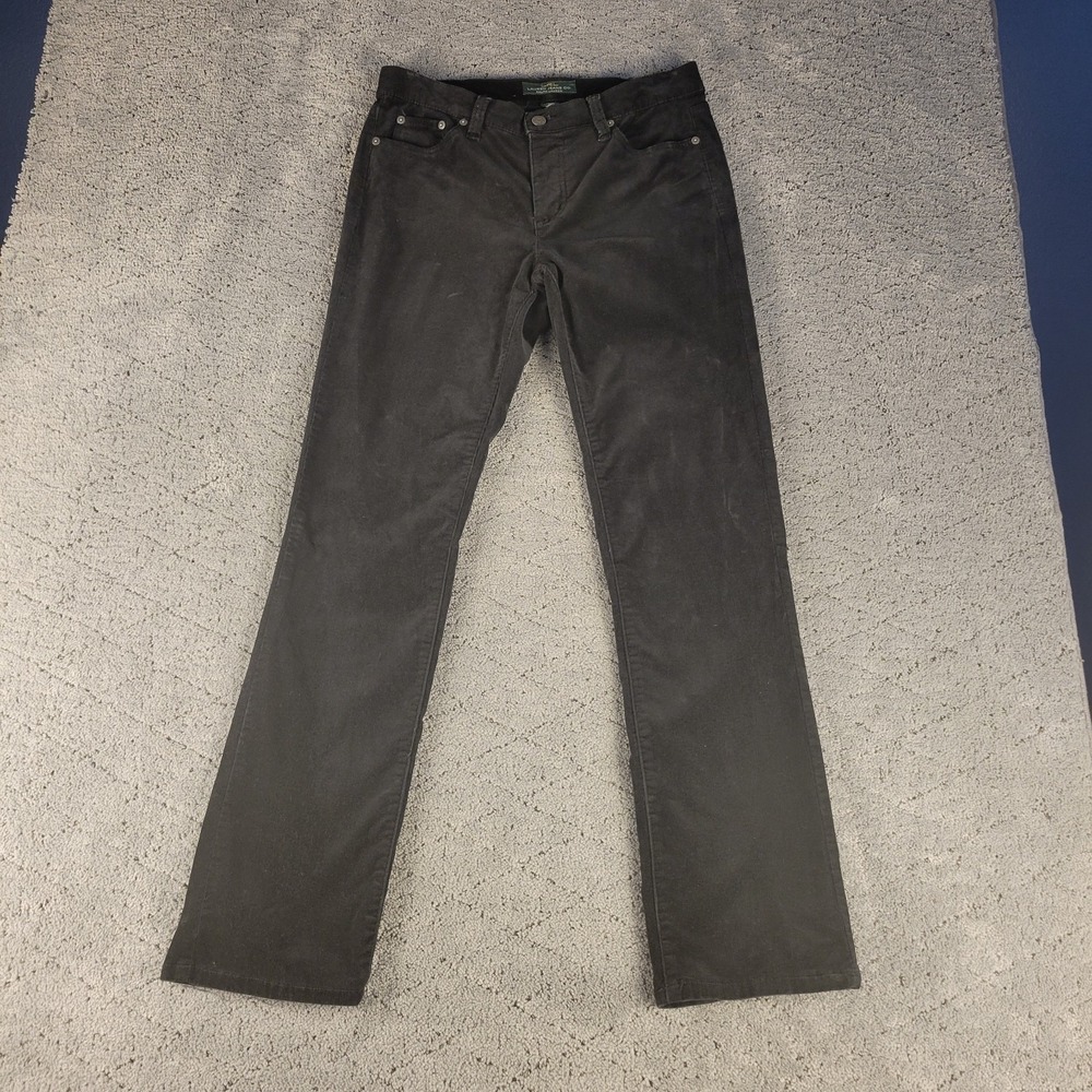 Lauren Ralph Lauren Jeans Womens 6 Black Corduroy Classic Straight Mid Rise